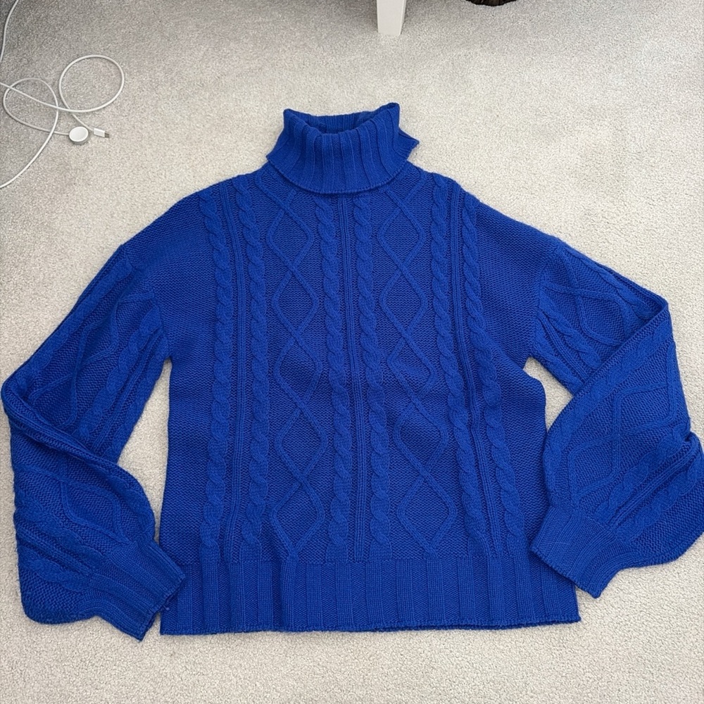 Elegant Royal Blue Turtleneck Sweater